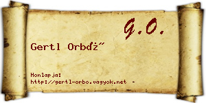Gertl Orbó névjegykártya